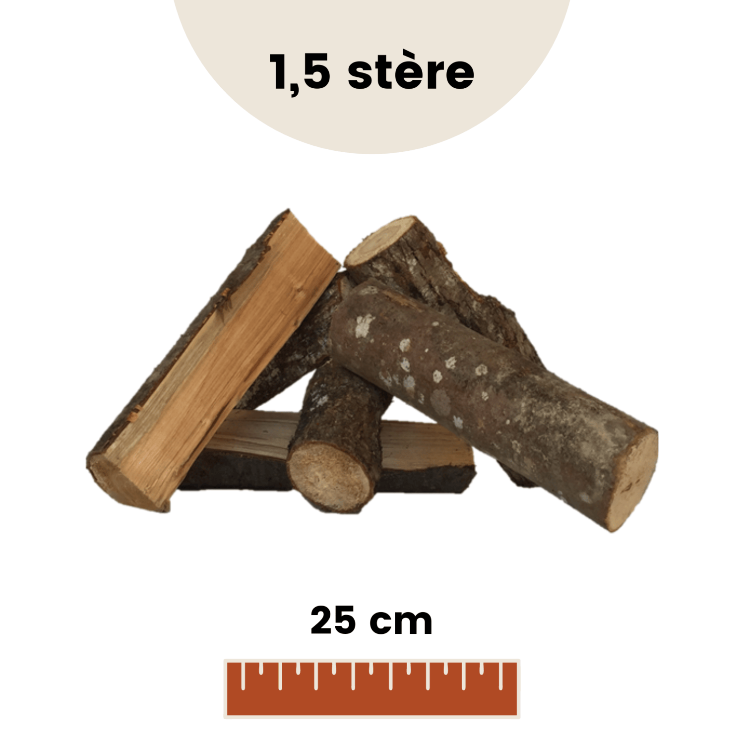 Mélange de bois durs stère (RM) - 25cm - en vrac