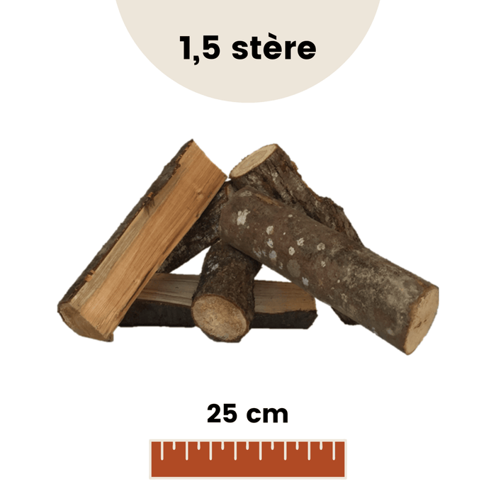 Mélange de bois durs stère (RM) - 25cm - en vrac